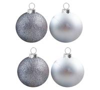 Christmas Bauble Decoration Hanging Tree Ornament X 4 7Cm Silver