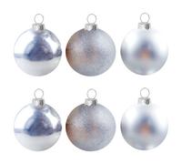Christmas Bauble Decoration Hanging Tree Ornament X 6 6Cm Silver