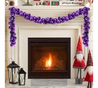 Christmas Bauble Garland Purple 186 cm Polystyrene Durable and Lightweight Ideal for Christmas Decoration, Tree Decoration, Indoor and Outdoor Festive Atmosphere