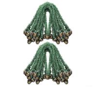 Christmas Bauble Hooks 3.9in Green Wire Ties(Brown Bells 25 pcs) | 3.9inch flexible wire, green plastic finish, fits standard baubles, twist lock, reusable design