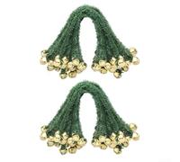 Christmas Bauble Hooks 3.9in Green Wire Ties(Gold Bells 25 pcs) | 3.9inch flexible wire, green plastic finish, fits standard baubles, twist lock, reusable design