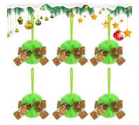 Christmas Bauble Ornament - Polyester 13 x 10.5 cm | Tree Decoration Ornament Balls with 6 Pieces Glitter Hanging Bulbs Pendant | Bedroom Patio Workplace Front Door Living Room