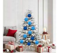 Christmas Bauble Set XL, 9 Pieces, Blue Plastic with Glossy, Matte and Pumpkin Ornaments for Christmas Tree, Tree Decorations, Christmas Tree Decorations, Festive Decoration, Advent and Living Room