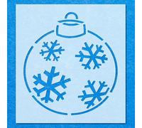 Christmas Bauble Snow Flakes Stencil: Mylar Airbrush Wall Art Painting Crafts -A4 Stencil - Design Size (186 x 170 mm)