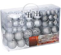 Christmas Baubles 100 Pcs 3/4/6 CM & Shatter Proof Christmas Tree Decoration Silver Color