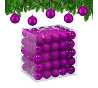 Christmas Baubles 100-Piece Ornaments Decoration Classic Holiday Plastic 6cm