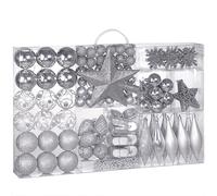 Christmas Baubles 102Pcs Silver