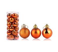 Christmas Baubles, 24 pcs Christmas Balls Ornaments for Christmas Tree Small Shatterproof Hanging Ball Baubles for Xmas Holiday Wedding Party Decorations Home Festival Decors Xmas Gifts (Orange 6cm)