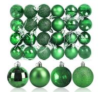 Christmas Baubles 24 Pcs Christmas Tree Decoration Shatterproof Xsmas Tree Baubles 4CM Mini Xsmas Hanging Ball Ornamentsl for Home Festival Party Decoration (Green)