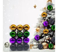 Christmas Baubles, 24PC/24CM Xmas Balls Ornaments Set for Christmas Tree Decorations, Mini Shatterproof Hanging Baubles Balls for Party Home Decor (Shiny Balls)