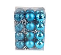 Christmas Baubles 24PCS 30mm Xmas Tree Bauble Hanging Loop Shatterproof Ornamets Personalised Navy Blue Christmas Decorations, Pink Green White Gold Silver Navy Red Baubles