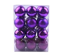 Christmas Baubles,24PCS 40mm Christmas Baubles Xmas Tree Bauble Hanging Home Party Ornament Decorations Bauble Personalised Balls White Red Blue Gold Pink Purple Brown Green Gold Silver Navy Balls