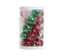 Christmas Baubles 25pcs/box Red Green White Baubles Box Package Tree Decoration Hanging Balls Gifts Christmas Ball Pendant