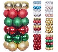 Christmas Baubles 30pcs 60mm Shatterproof Christmas Tree Decorations Hanging Decoration for Xmas Tree, Xmas Ball Ornaments Christmas Decorations Indoor for Home Party Gift,Red&Gold &Green