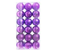 Christmas Baubles,36PCS 30mm Christmas Baubles Xmas Tree Bauble Hanging Home Party Ornament Decorations Bauble Personalised Balls White Red Blue Gold Pink Purple Brown Green Gold Silver Navy Balls