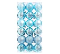 Christmas Baubles,36PCS 30mm Christmas Baubles Xmas Tree Bauble Hanging Home Party Ornament Decorations Bauble Personalised Balls White Red Blue Gold Pink Purple Brown Green Gold Silver Navy Balls