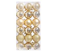 Christmas Baubles,36PCS 30mm Christmas Baubles Xmas Tree Bauble Hanging Home Party Ornament Decorations Bauble Personalised Balls White Red Blue Gold Pink Purple Brown Green Gold Silver Navy Balls