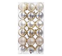 Christmas Baubles,36PCS 30mm Christmas Baubles Xmas Tree Bauble Hanging Home Party Ornament Decorations Bauble Personalised Balls White Red Blue Gold Pink Purple Brown Green Gold Silver Navy Balls