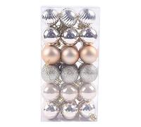 Christmas Baubles 36PCS 40mm Xmas Tree Bauble Hanging Loop Shatterproof Ornamets Personalised Navy Blue Christmas Decorations, Pink Green White Gold Silver Navy Red Baubles