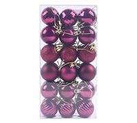 Christmas Baubles 36PCS 40mm Xmas Tree Bauble Hanging Loop Shatterproof Ornamets Personalised Navy Blue Christmas Decorations, Pink Green White Gold Silver Navy Red Baubles