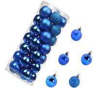 Christmas Baubles 36PCS 40mm Xmas Tree Bauble Hanging Loop Shatterproof Ornamets Personalised Navy Blue Christmas Decorations, Pink Green White Gold Silver Navy Red Baubles