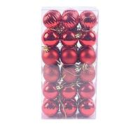Christmas Baubles 36PCS 40mm Xmas Tree Bauble Hanging Loop Shatterproof Ornamets Personalised Navy Blue Christmas Decorations, Pink Green White Gold Silver Navy Red Baubles