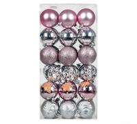 Christmas Baubles 36pcs 6cm Plastic Tree Ornaments Multi-Colour | Sturdy plastic construction Shatterproof and lightweight Secure hanging loops for easy decoration in homes or offices
