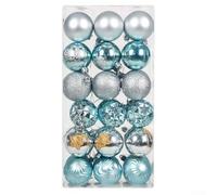 Christmas Baubles 36pcs 6cm Plastic Tree Ornaments Multi-Colour | Sturdy plastic construction Shatterproof and lightweight Secure hanging loops for easy decoration in homes or offices