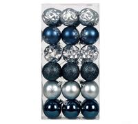 Christmas Baubles 36pcs 6cm Plastic Tree Ornaments Multi-Colour | Sturdy plastic construction Shatterproof and lightweight Secure hanging loops for easy decoration in homes or offices