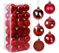 Christmas Baubles, 36Pcs Christmas Tree Baubles Set, 2.36"/6cm Shatterproof Xmas Balls Decorations, Large Xmas Baubles, for Holiday Wedding Party Ornaments