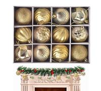 Christmas Baubles, 6 cm Baubles, Pack of 12 Christmas Bauble Decorations, for Home, Workplace, Dance Party, Wedding, Outdoor, Indoor, Front Door, Garden