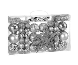 Christmas Baubles 66Pcs Silver