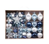Christmas Baubles 70pcs Tree Ornaments - Silver and Blue