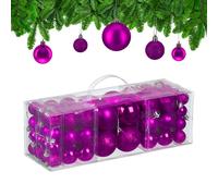 Christmas Baubles 76-Piece Ornaments Decoration Classic Balls Holiday Plastic