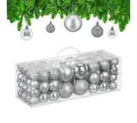 Christmas Baubles 76-Piece Ornaments Decoration Classic Balls Holiday Plastic