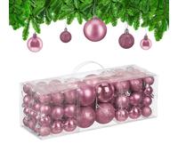 Christmas Baubles 76-Piece Ornaments Decoration Classic Balls Holiday Plastic