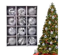 Christmas Baubles, Breaking Resistant in Block 6 cm | 12 Pieces Christmas Decorations - For Home Workplace Party Dance Wedding Garden Interior Entrance Door