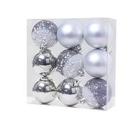 Christmas Baubles Christmas Balls Hanging Ornaments Tree Decorations Baubles Xmas Blue Silver Set Shatterproof Winter Wonderland Theme Giant