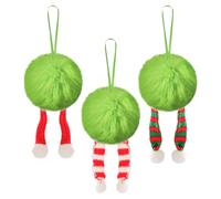Christmas Baubles, Colourful Plush Festive Charme - Hanging Christmas Decoration 6 cm for Outdoor, Garland, Table, Garden, Stairs, Tree, Porch, Path and Railing