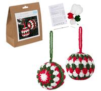 Christmas Baubles | Complete Crochet Kit | Makes Two | 8cm Wide