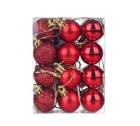 Christmas Baubles decoration 12/24pcs 3-4cm Christmas Tree Decor Ball Bauble Plastic Hanging Ornaments Decorations For Home New Year Navidad(B5-24pcs 3cm)