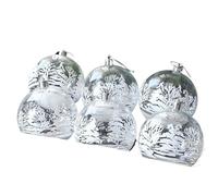 Christmas Baubles decoration 6pcs 6cm Transparent Snow Christmas Balls Pendants For Tree Decoration Clear Baubles Hanging Ornaments Xmas Navidad(Style1)
