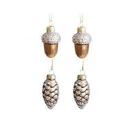 Christmas Baubles decoration Glass Pine Cones Acorns Christmas Tree Ornaments Small Toys Set Decoration Navidad