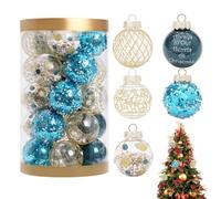 Christmas Baubles Decorations | 6cm Balls Stocking - 25 Pieces Unbreakable Christmas Tree Decorations Kit | for Tree Wedding Party Holiday Birthday New Year DIY