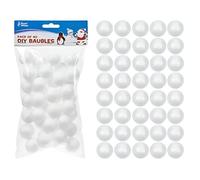 Christmas Baubles Decorations Polyfoam Polystyrene White DIY Snow Balls 2.6cm - Pack of 40