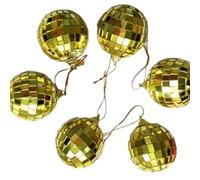 Christmas Baubles Decorations Silver Mirror Reflective Ball Tree Decoration Shining Birthday Wedding Home Party Bar Decor(Gold 6cm-6pcs)