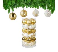 Christmas Baubles Decorations Tree Set 30 Xmas Plastic Non-Breakable Ornaments