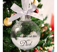 Christmas Baubles, I Have an Angel in Heaven White Personalised Baubles Hanging Memorial Christmas Ornaments for Christmas Tree Decorations (Style1-Dad)