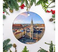 Christmas Baubles Line With Marienplatz Town Hall In Germany Ceramic Christmas Ornaments Ceramics Ornaments With Lanyard For Family Party Indoor