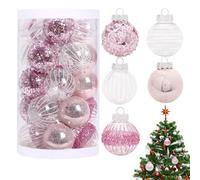 Christmas Baubles Ornaments Set | 25 Pieces Christmas Decoration Kits | Shatterproof Ornaments Set, 2.4 Inch Christmas Seasonal Decorative Baubles Pendants for Home